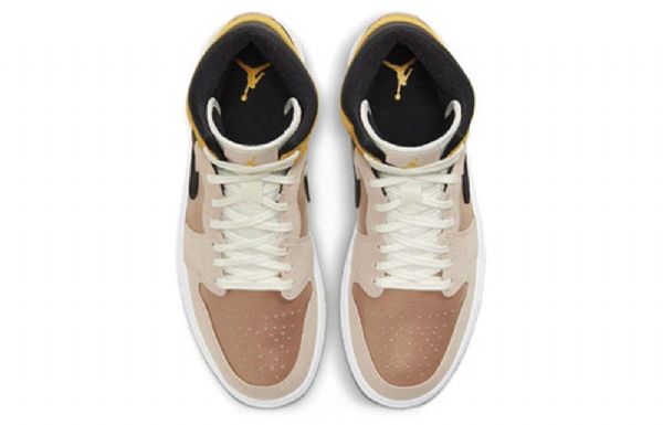 Nike Air Jordan 1 Mid Tops Se Retro Koripallokengät Naisille Beige