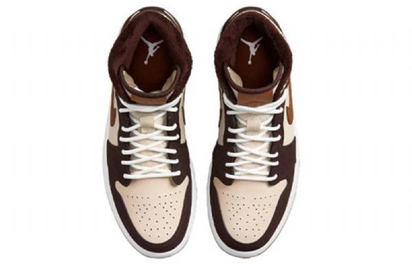 Nike Air Jordan 1 Mid Tops Se Retro Koripallokengät Naisille Kermavaahto Tummanruskea Suklaa