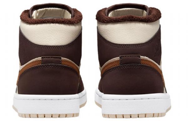 Nike Air Jordan 1 Mid Tops Se Retro Koripallokengät Naisille Kermavaahto Tummanruskea Suklaa