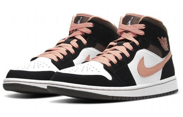 Nike Air Jordan 1 Mid Tops Se Retro Koripallokengät Naisille Musta Coral