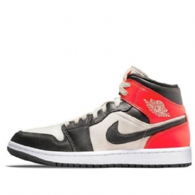 Nike Air Jordan 1 Mid Tops Se Retro Koripallokengät Naisille Musta Punainen