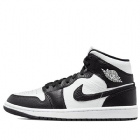 Nike Air Jordan 1 Mid Tops Se Retro Koripallokengät Naisille Musta Valkoinen