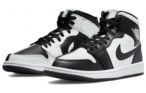 Nike Air Jordan 1 Mid Tops Se Retro Koripallokengät Naisille Musta Valkoinen
