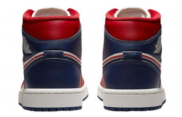 Nike Air Jordan 1 Mid Tops Se Retro Koripallokengät Naisille Punainen Laivastonsininen Valkoinen