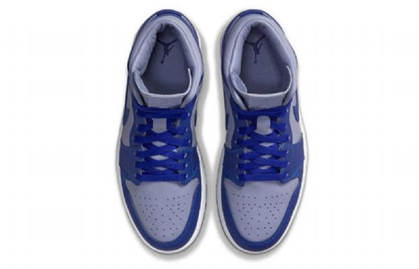 Nike Air Jordan 1 Mid Tops Se Retro Koripallokengät Naisille Purppura Deep Royal Sininen