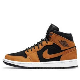 Nike Air Jordan 1 Mid Tops Se Retro Koripallokengät Naisille Ruskea Valkoinen