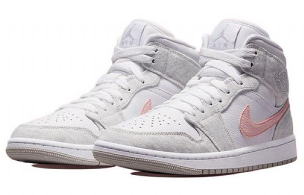 Nike Air Jordan 1 Mid Tops Se Retro Koripallokengät Naisille Vaaleanharmaa