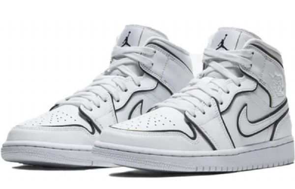 Nike Air Jordan 1 Mid Tops Se Retro Koripallokengät Naisille Valkoinen