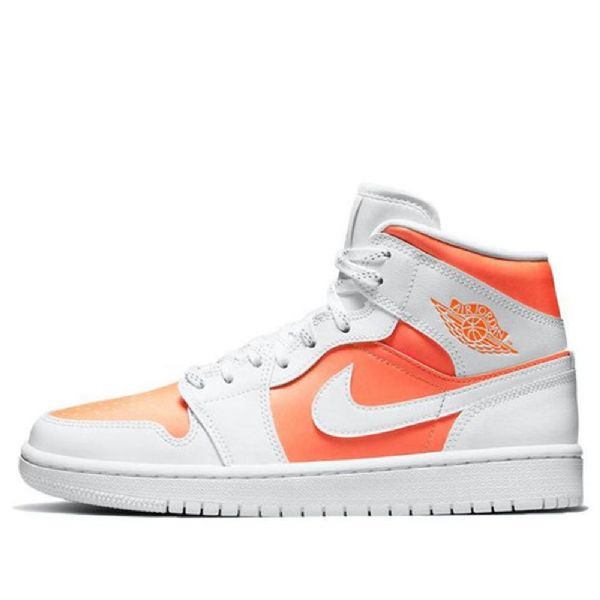 Nike Air Jordan 1 Mid Tops Se Retro Koripallokengät Naisille Valkoinen Oranssi
