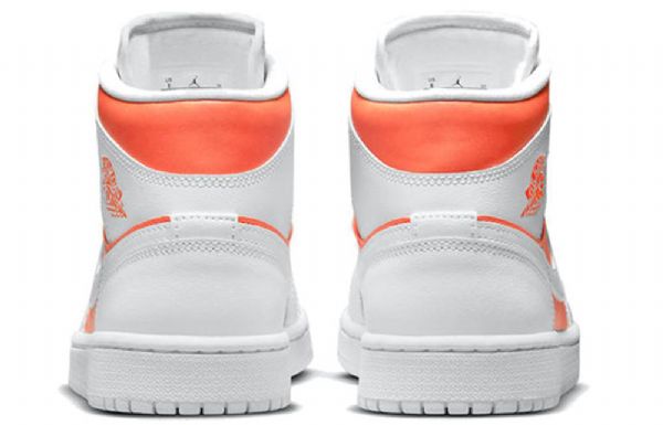Nike Air Jordan 1 Mid Tops Se Retro Koripallokengät Naisille Valkoinen Oranssi