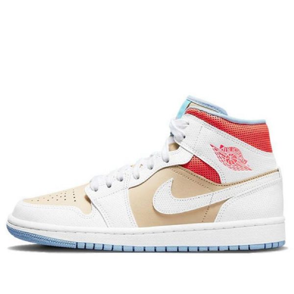 Nike Air Jordan 1 Mid Tops Se Retro Koripallokengät Naisille Valkoinen Ruskea