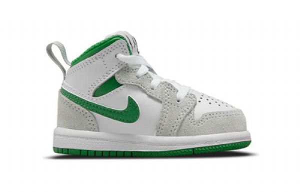 Nike Air Jordan 1 Mid Tops Se Td Kengät Lapsille Harmaa Vihreä