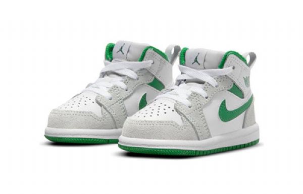 Nike Air Jordan 1 Mid Tops Se Td Kengät Lapsille Harmaa Vihreä