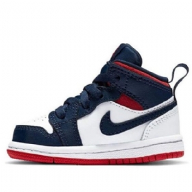 Nike Air Jordan 1 Mid Tops Se Td Kengät Lapsille Laivastonvalkoinen