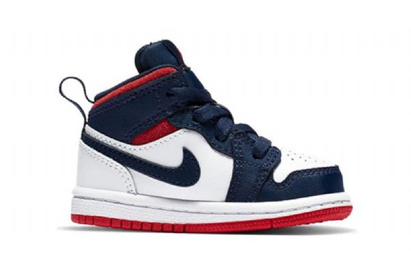 Nike Air Jordan 1 Mid Tops Se Td Kengät Lapsille Laivastonvalkoinen