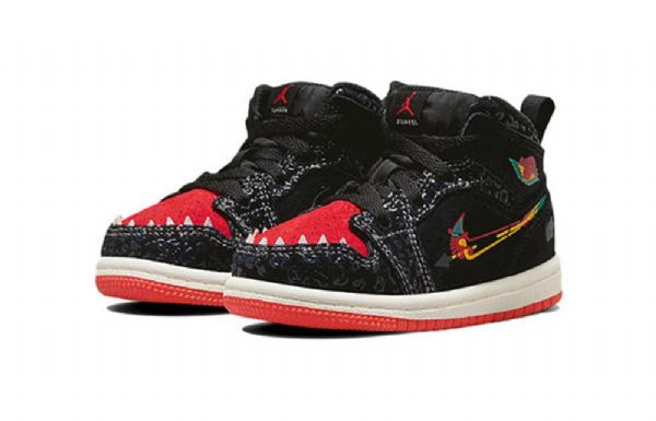 Nike Air Jordan 1 Mid Tops Se Td Kengät Lapsille Musta