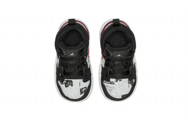 Nike Air Jordan 1 Mid Tops Se Td Kengät Lapsille Musta Punainen