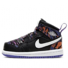 Nike Air Jordan 1 Mid Tops Se Td Kengät Lapsille Musta Violetti
