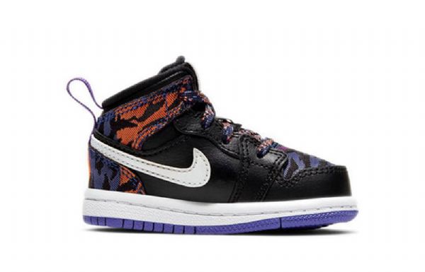 Nike Air Jordan 1 Mid Tops Se Td Kengät Lapsille Musta Violetti