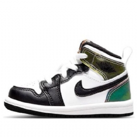 Nike Air Jordan 1 Mid Tops Se Td Kengät Lapsille Mustavalkoinen