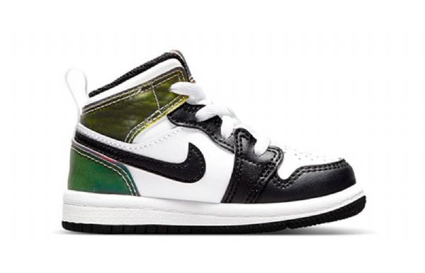 Nike Air Jordan 1 Mid Tops Se Td Kengät Lapsille Mustavalkoinen