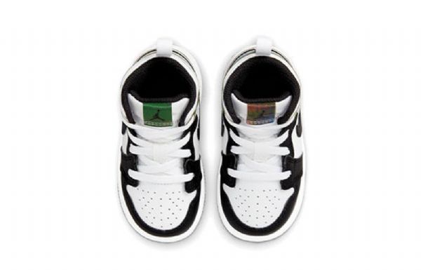 Nike Air Jordan 1 Mid Tops Se Td Kengät Lapsille Mustavalkoinen