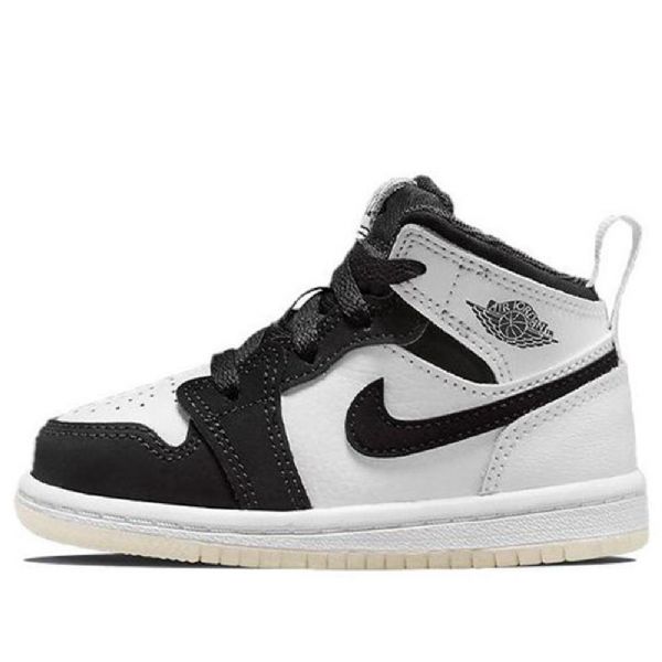 Nike Air Jordan 1 Mid Tops Se Td Kengät Lapsille Mustavalkoinen