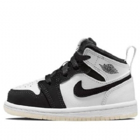 Nike Air Jordan 1 Mid Tops Se Td Kengät Lapsille Mustavalkoinen