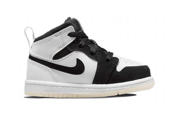 Nike Air Jordan 1 Mid Tops Se Td Kengät Lapsille Mustavalkoinen