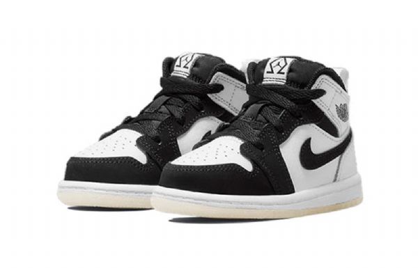 Nike Air Jordan 1 Mid Tops Se Td Kengät Lapsille Mustavalkoinen