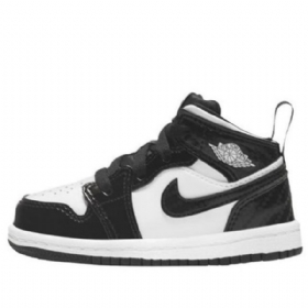 Nike Air Jordan 1 Mid Tops Se Td Kengät Lapsille Mustavalkoinen