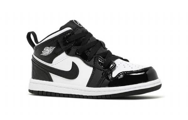 Nike Air Jordan 1 Mid Tops Se Td Kengät Lapsille Mustavalkoinen
