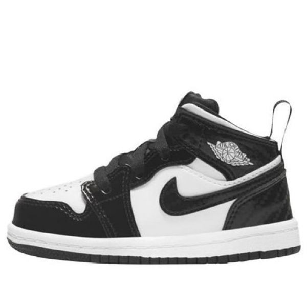 Nike Air Jordan 1 Mid Tops Se Td Kengät Lapsille Mustavalkoinen