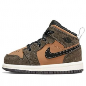 Nike Air Jordan 1 Mid Tops Se Td Kengät Lapsille Ruskea