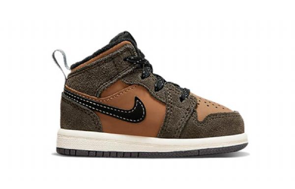 Nike Air Jordan 1 Mid Tops Se Td Kengät Lapsille Ruskea