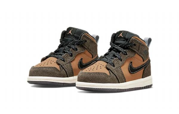 Nike Air Jordan 1 Mid Tops Se Td Kengät Lapsille Ruskea