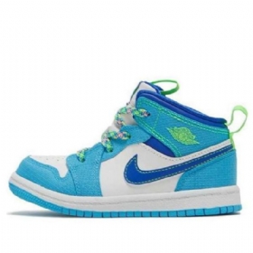 Nike Air Jordan 1 Mid Tops Se Td Kengät Lapsille Sininen Valkoinen