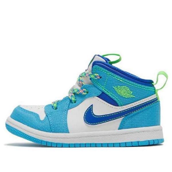 Nike Air Jordan 1 Mid Tops Se Td Kengät Lapsille Sininen Valkoinen