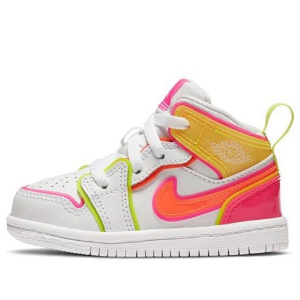 Nike Air Jordan 1 Mid Tops Se Td Kengät Lapsille Valkoinen