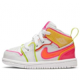 Nike Air Jordan 1 Mid Tops Se Td Kengät Lapsille Valkoinen