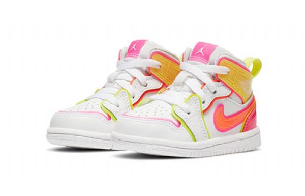 Nike Air Jordan 1 Mid Tops Se Td Kengät Lapsille Valkoinen