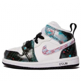 Nike Air Jordan 1 Mid Tops Se Td Kengät Lapsille Valkoinen Musta