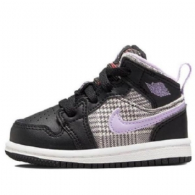 Nike Air Jordan 1 Mid Tops Se Td Retro Koripallokengät Lapsille Musta