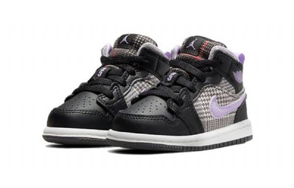 Nike Air Jordan 1 Mid Tops Se Td Retro Koripallokengät Lapsille Musta