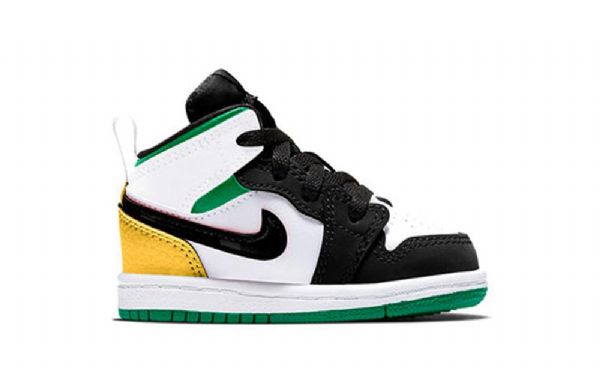 Nike Air Jordan 1 Mid Tops Se Td Retro Koripallokengät Lapsille Musta Valkoinen Ruskea