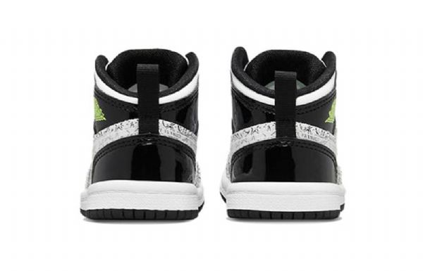 Nike Air Jordan 1 Mid Tops Se Td Retro Koripallokengät Lapsille Mustavalkoinen