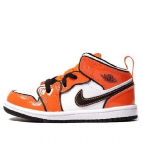 Nike Air Jordan 1 Mid Tops Se Td Retro Koripallokengät Lapsille Oranssi