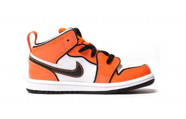 Nike Air Jordan 1 Mid Tops Se Td Retro Koripallokengät Lapsille Oranssi