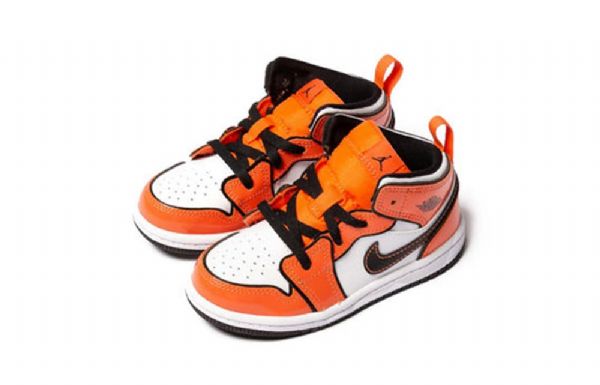 Nike Air Jordan 1 Mid Tops Se Td Retro Koripallokengät Lapsille Oranssi
