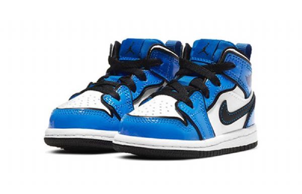 Nike Air Jordan 1 Mid Tops Se Td Retro Koripallokengät Lapsille Siniset